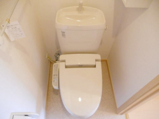 落ち着いた色調のトイレです