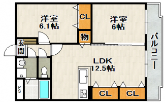 ３階・最上階角部屋のお部屋です。
