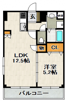 使いやすい1LDKの間取りです
