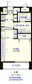 ワンルームの間取りです。