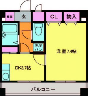 一人暮らしなら少しゆとりのある間取りです。