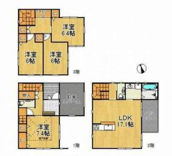 ４ＬＤＫ＋大型地下収納　間取り図