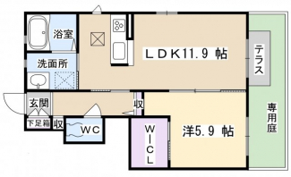 １階角部屋のお部屋です