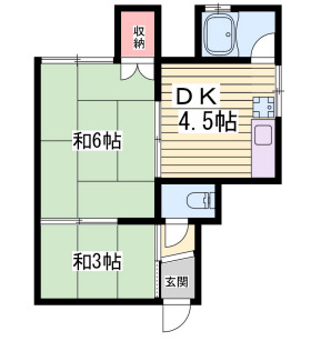 風情ある2DKの間取りです