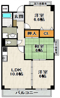 参考、同建物・反転間取りの号室
