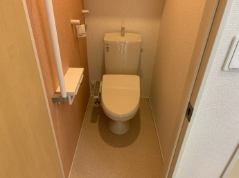 落ち着いた色調のトイレです