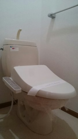 落ち着いた色調のトイレです
