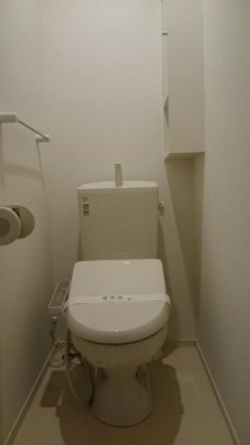 落ち着いた色調のトイレです
