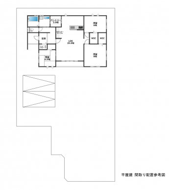 平屋建 建物(3LDK)配置参考図になります。