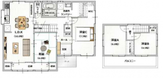 【リフォーム後の間取図】４ＬＤＫ　建物面積：１０７．８８㎡（