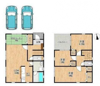 ３ＬＤＫ＋畳コーナー４帖　間取り図