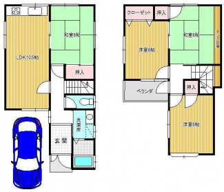 柏原市国分東条町の中古テラスハウスの画像