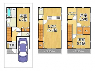 新築参考プラン（延床９２．５４㎡）