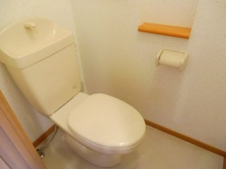 落ち着いた色調のトイレです