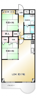 広いリビングの2LDK