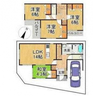 ４ＬＤＫ　間取り図