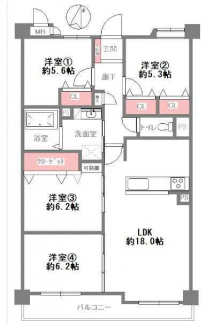 ４ＬＤＫ　間取り図