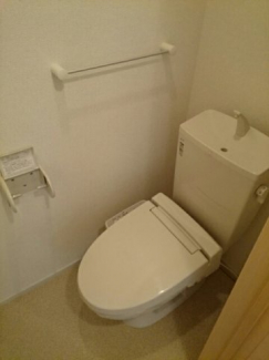 落ち着いた色調のトイレです