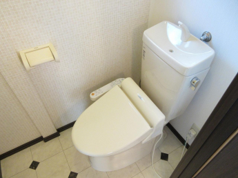 落ち着いた色調のトイレです