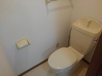 落ち着いた色調のトイレです