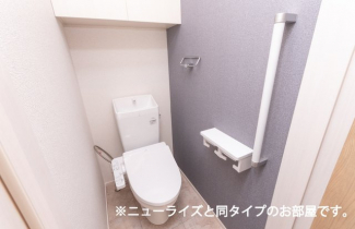 落ち着いた色調のトイレです