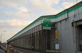 姫路バイパス　市川インターまで1700m