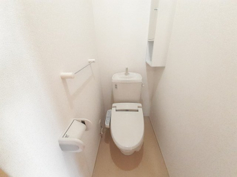 落ち着いた色調のトイレです