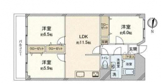 ３ＬＤＫ　間取り図