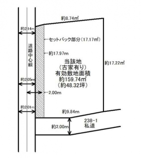 現況古家付き土地になっております。