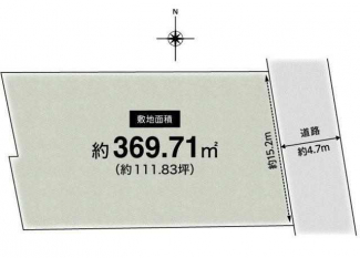 更地　東向き　建築条件なし売り土地　前面道路　公道４．７ｍ