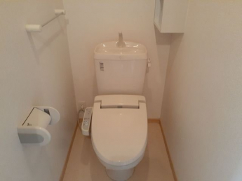 落ち着いた色調のトイレです