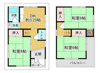 ２階建の一戸建住宅です。全居室に収納があります。