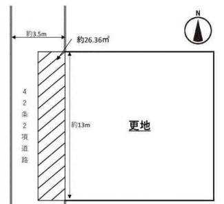 更地　整形地　西向き　建築条件なし売り土地