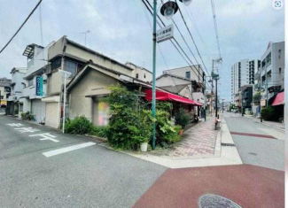 北東角地　整形地　建築条件なし売り土地　古家あり　前面道路幅