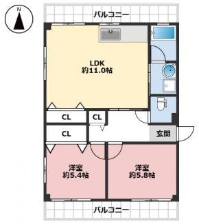 南、西、北の3方角部屋です。