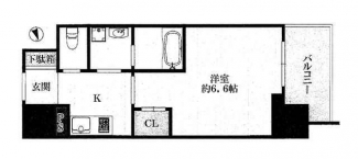 ３階部分の西向きバルコニーのお部屋です。