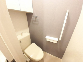 落ち着いた色調のトイレです