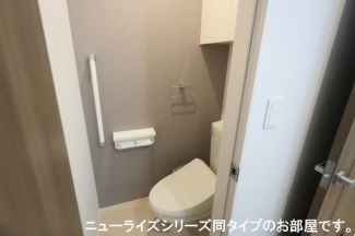 落ち着いた色調のトイレです