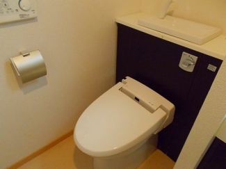 落ち着いた色調のトイレです