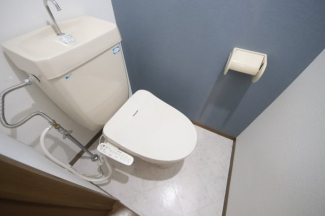 落ち着いた色調のトイレです