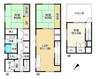 大阪市福島区玉川３丁目の中古テラスハウスの画像