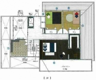 ２階の平面図（但し現況優先）