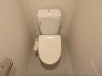 落ち着いた色調のトイレです