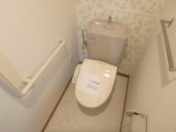 落ち着いた色調のトイレです