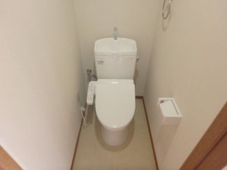 落ち着いた色調のトイレです