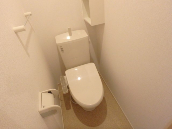 落ち着いた色調のトイレです