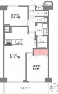 ２ＬＤＫ　間取り図