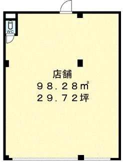 専有面積９８．２８㎡（約２９．７坪）ございます。