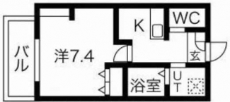 専有面積２６．４９㎡（約８坪）ございます。