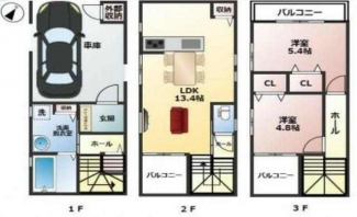 東大阪市近江堂１丁目の新築一戸建ての画像